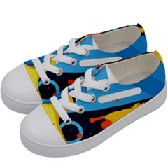 Colorful Paint Strokes Kids  Low Top Canvas Sneakers by nateshop