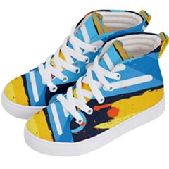Colorful Paint Strokes Kids  Hi-top Skate Sneakers by nateshop
