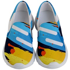 Colorful Paint Strokes Kids Lightweight Slip Ons by nateshop