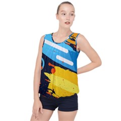 Colorful Paint Strokes Bubble Hem Chiffon Tank Top by nateshop