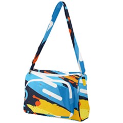 Colorful Paint Strokes Front Pocket Crossbody Bag by nateshop