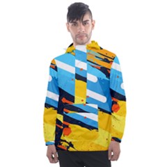 Colorful Paint Strokes Men s Front Pocket Pullover Windbreaker by nateshop