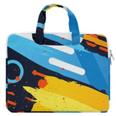 Colorful Paint Strokes Macbook Pro 16  Double Pocket Laptop Bag  by nateshop