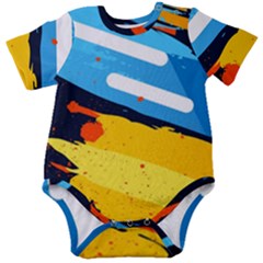 Colorful Paint Strokes Baby Short Sleeve Bodysuit by nateshop