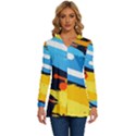 Colorful Paint Strokes Long Sleeve Drawstring Hooded Top View1