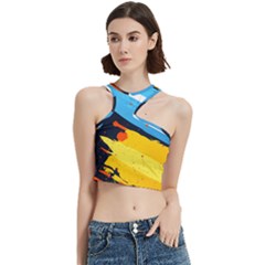 Colorful Paint Strokes Cut Out Top by nateshop
