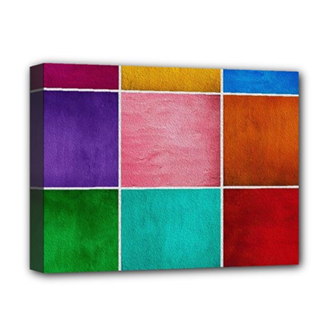 Colorful Squares, Abstract, Art, Background Deluxe Canvas 16  X 12  (stretched)  by nateshop
