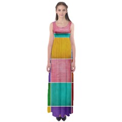 Colorful Squares, Abstract, Art, Background Empire Waist Maxi Dress by nateshop
