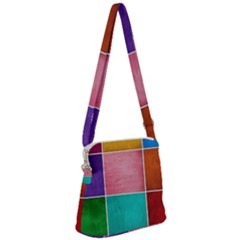 Colorful Squares, Abstract, Art, Background Zipper Messenger Bag by nateshop