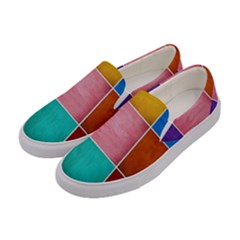 Colorful Squares, Abstract, Art, Background Women s Canvas Slip Ons by nateshop