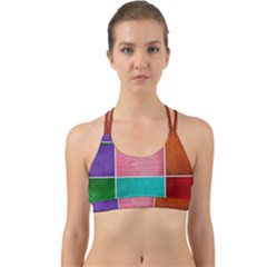 Colorful Squares, Abstract, Art, Background Back Web Sports Bra by nateshop