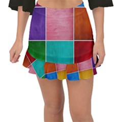 Colorful Squares, Abstract, Art, Background Fishtail Mini Chiffon Skirt by nateshop