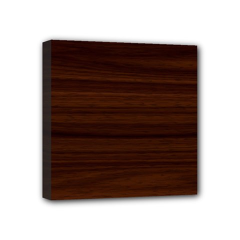 Dark Brown Wood Texture, Cherry Wood Texture, Wooden Mini Canvas 4  X 4  (stretched) by nateshop