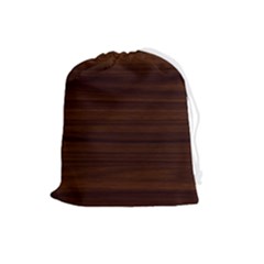 Dark Brown Wood Texture, Cherry Wood Texture, Wooden Drawstring Pouch (large) by nateshop