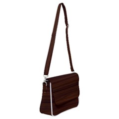 Dark Brown Wood Texture, Cherry Wood Texture, Wooden Shoulder Bag With Back Zipper by nateshop