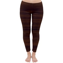 Dark Brown Wood Texture, Cherry Wood Texture, Wooden Classic Winter Leggings by nateshop