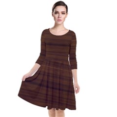 Dark Brown Wood Texture, Cherry Wood Texture, Wooden Quarter Sleeve Waist Band Dress by nateshop