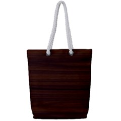 Dark Brown Wood Texture, Cherry Wood Texture, Wooden Full Print Rope Handle Tote (small) by nateshop