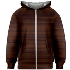 Dark Brown Wood Texture, Cherry Wood Texture, Wooden Kids  Zipper Hoodie Without Drawstring by nateshop