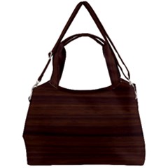 Dark Brown Wood Texture, Cherry Wood Texture, Wooden Double Compartment Shoulder Bag by nateshop