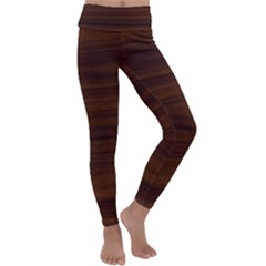 Dark Brown Wood Texture, Cherry Wood Texture, Wooden Kids  Lightweight Velour Classic Yoga Leggings by nateshop