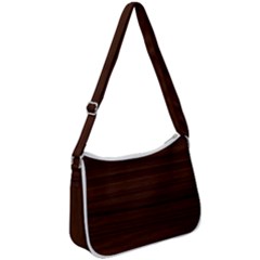 Dark Brown Wood Texture, Cherry Wood Texture, Wooden Zip Up Shoulder Bag by nateshop