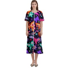 Floral Butterflies Women s Cotton Short Sleeve Night Gown by nateshop