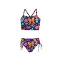 Floral Butterflies Girls  Tankini Swimsuit View1