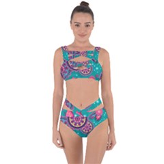 Floral Pattern, Abstract, Colorful, Flow Bandaged Up Bikini Set  by nateshop