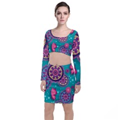 Floral Pattern, Abstract, Colorful, Flow Top And Skirt Sets by nateshop