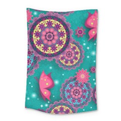 Floral Pattern, Abstract, Colorful, Flow Small Tapestry by nateshop