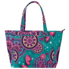 Floral Pattern, Abstract, Colorful, Flow Back Pocket Shoulder Bag 