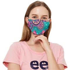Floral Pattern, Abstract, Colorful, Flow Fitted Cloth Face Mask (adult) by nateshop