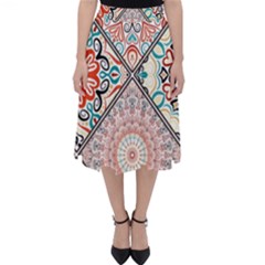 Flowers Pattern, Abstract, Art, Colorful Classic Midi Skirt