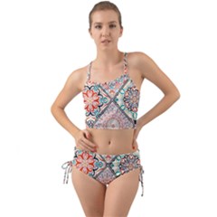 Flowers Pattern, Abstract, Art, Colorful Mini Tank Bikini Set by nateshop