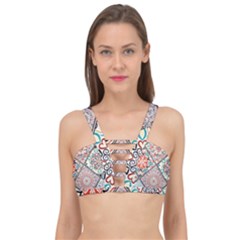 Flowers Pattern, Abstract, Art, Colorful Cage Up Bikini Top by nateshop