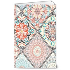 Flowers Pattern, Abstract, Art, Colorful 8  X 10  Softcover Notebook by nateshop