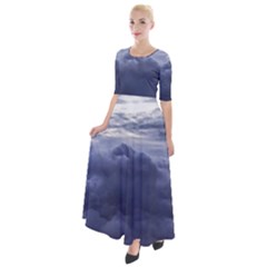 Majestic Clouds Landscape Half Sleeves Maxi Dress by dflcprintsclothing
