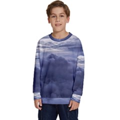 Majestic Clouds Landscape Kids  Crewneck Sweatshirt by dflcprintsclothing