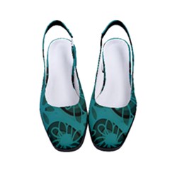 Mazipoodles Love Flowers - Just Dark Teal Women s Classic Slingback Heels