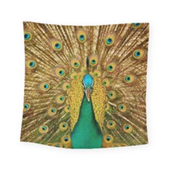 Peacock Feather Bird Peafowl Square Tapestry (small)