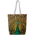 Peacock Feather Bird Peafowl Full Print Rope Handle Tote (Small) View1