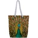 Peacock Feather Bird Peafowl Full Print Rope Handle Tote (Small) View2