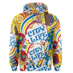 Colorful City Life Horizontal Seamless Pattern Urban City Men s Core Hoodie