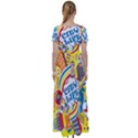 Colorful City Life Horizontal Seamless Pattern Urban City High Waist Short Sleeve Maxi Dress View2