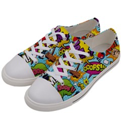 Vintage Art Tattoos Colorful Seamless Pattern Men s Low Top Canvas Sneakers