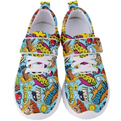 Graffiti Word Seamless Pattern Women s Velcro Strap Shoes