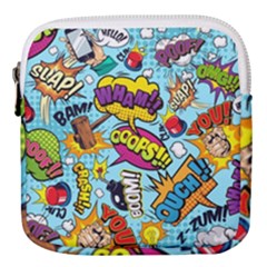 Comic Elements Colorful Seamless Pattern Mini Square Pouch