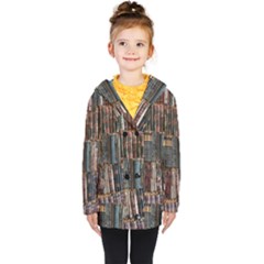 Seamless Pattern With Flower Bird Kids  Double Breasted Button Coat