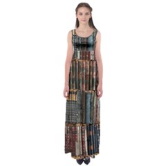 Artistic Psychedelic Hippie Peace Sign Trippy Empire Waist Maxi Dress